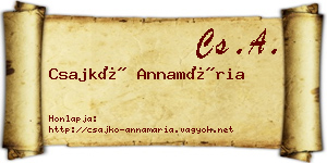 Csajkó Annamária névjegykártya