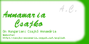 annamaria csajko business card